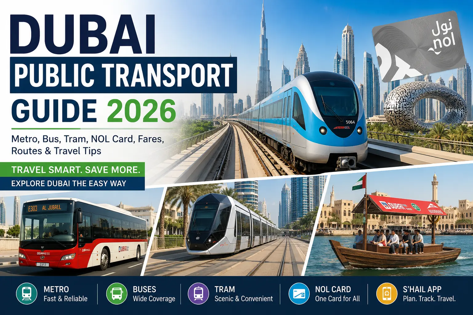 Dubai Public Transport Guide 2026: Metro, Bus, Tram, NOL Card, Fares & Travel Tips